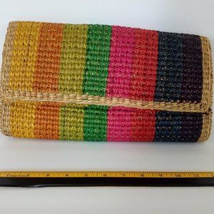 Vintage Rainbow Straw Purse
